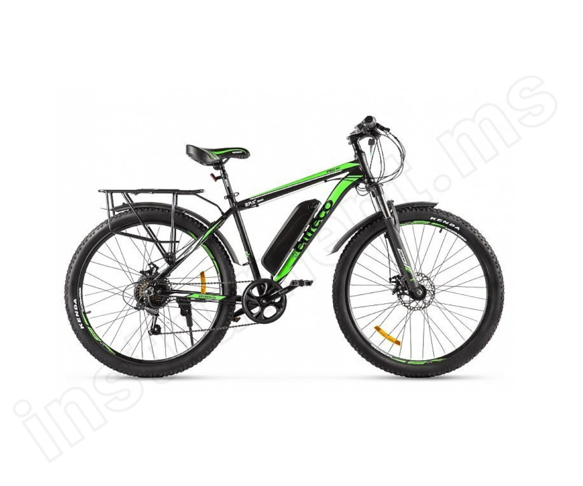 Электровелосипед (велогибрид) черно-зеленый Eltreco XT 800 new - фото 1